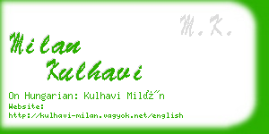 milan kulhavi business card